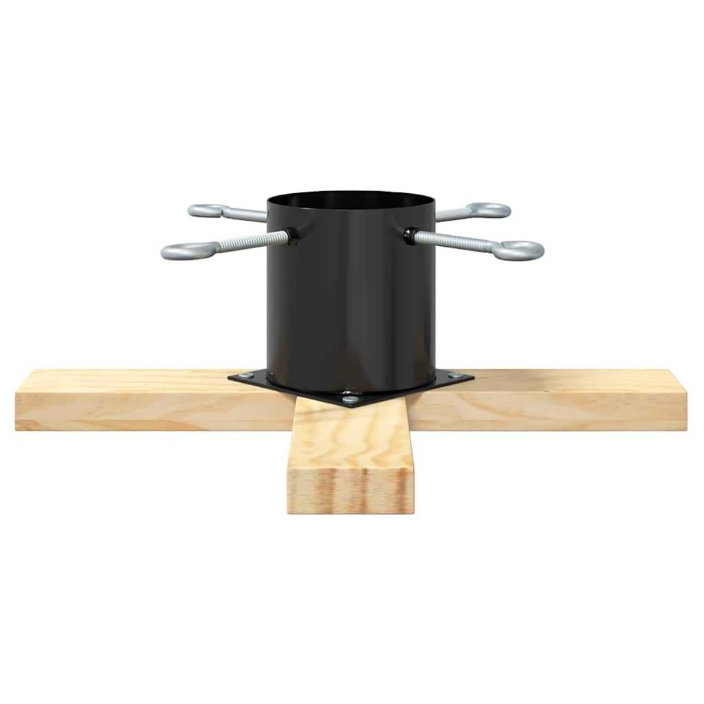 Christmas Tree Stand 1.73 Black 50 x 50 x 16 cm Solid Pine Wood